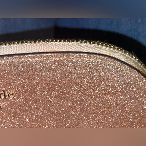 Kate Spade New York Rose Gold Tinsel Dome Sparkly Crossbody Bag *Minor Stains* - Picture 12 of 13
